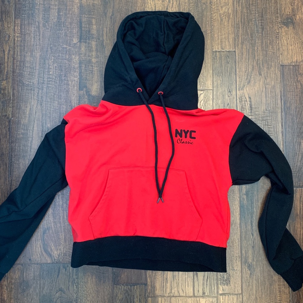 Red and black hoodie